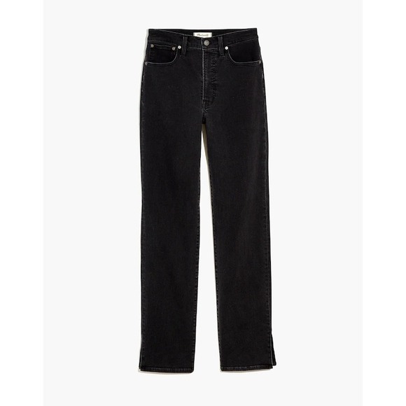 Madewell The Perfect Vintage Straight Jean Black Nela‎ Wash Split Hem Size 25 - Picture 3 of 11